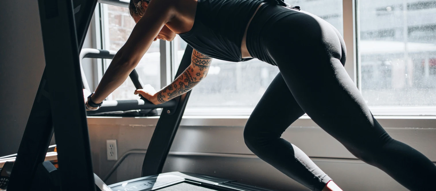 A woman on the treadmill 