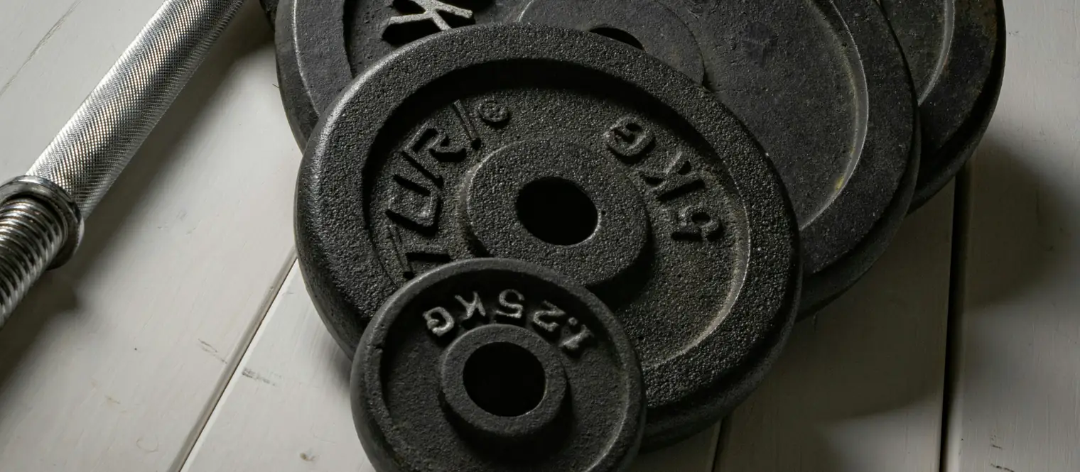 Barbell with plates stacked