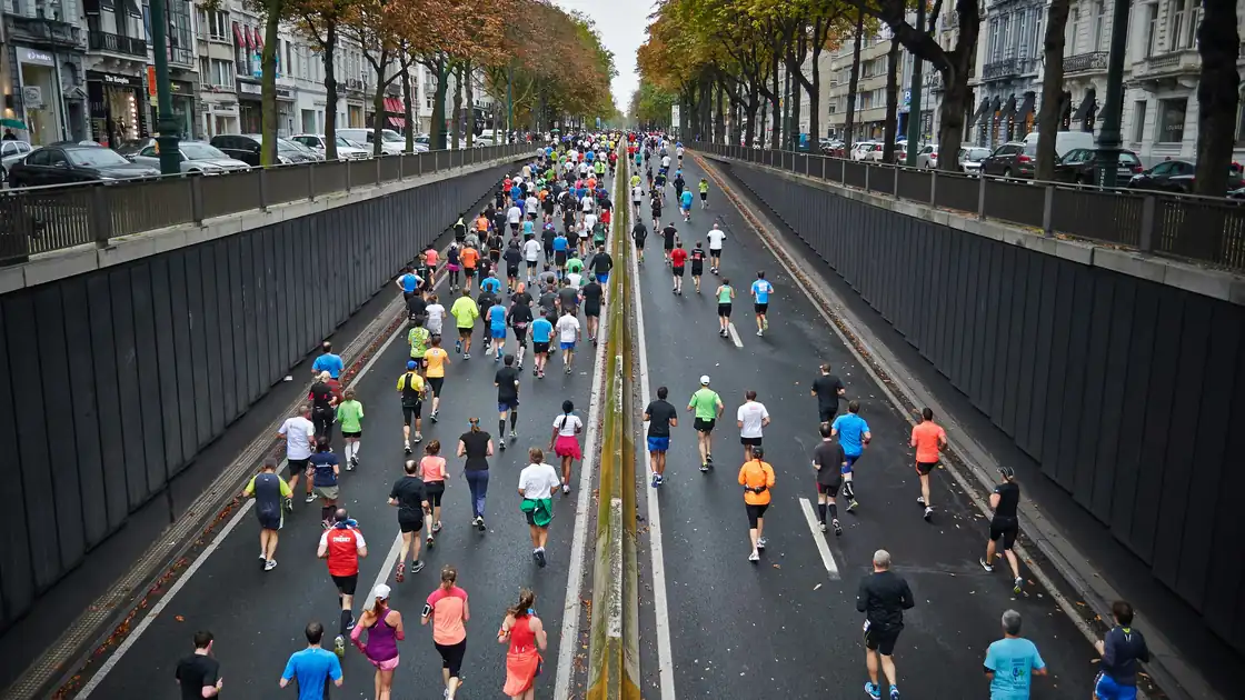 Runners running in a marathon